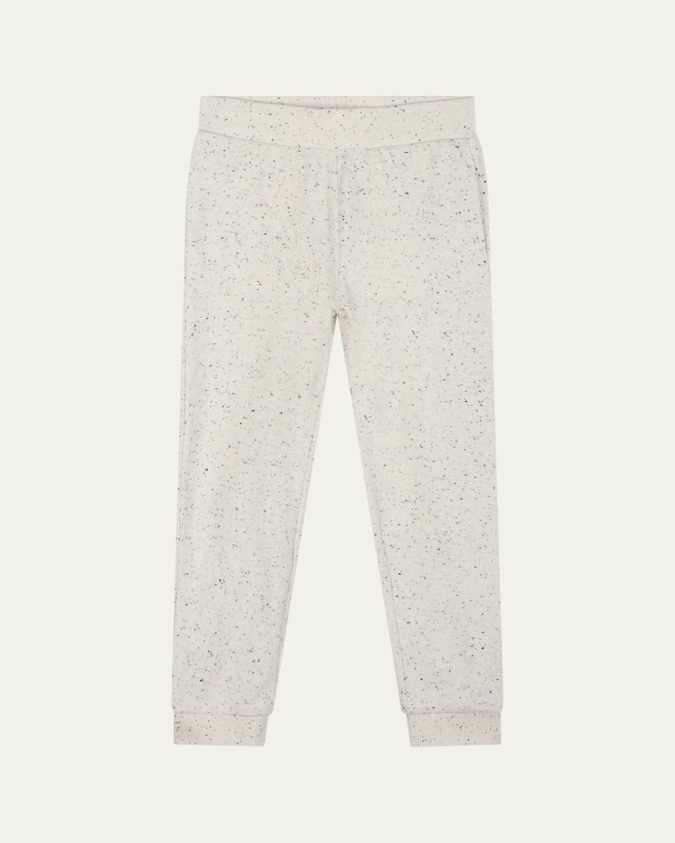 Kid's Speckled Logo-Embroidered Sweatpants, Size 6-8